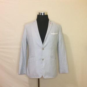 INC Int'l Concepts Mens Light Blue Stipe Blazer